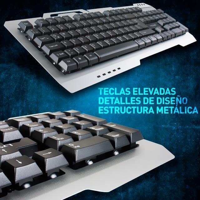 Kit Teclado y Mouse Inalambrico Gamer Aluminio Noga Steel - Image 2