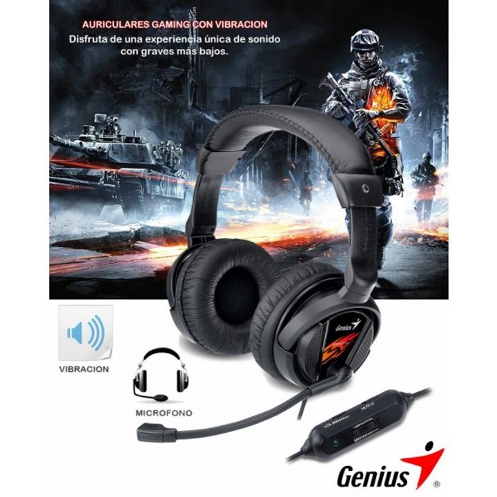 Auriculares c/mic. Genius HS-G500V Vibration Gaming