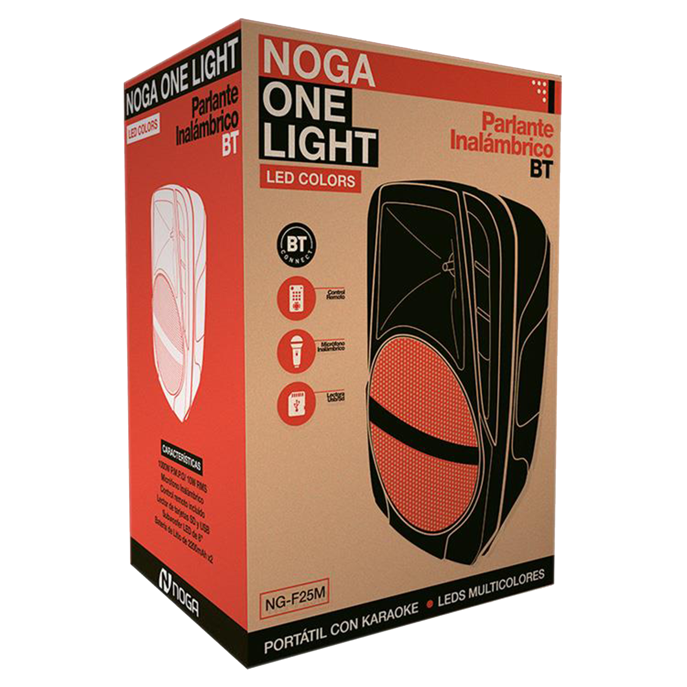 PARLANTE KARAOKE BLUETOOTH PORTÁTIL CON LED NG-F25M - Image 3